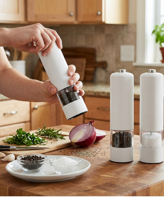 Ympxg Manual Ceramic Core Spice Grinder Set White 8 in
