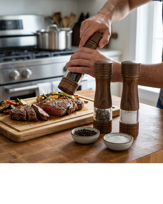 Ympxg Manual Pepper Salt Grinder Set Walnut 7.5 in Pair