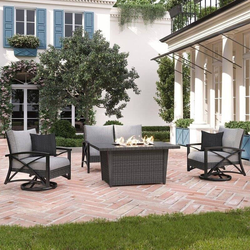 Martha Stewart Metal 4 - Person Seating Group with Cushions