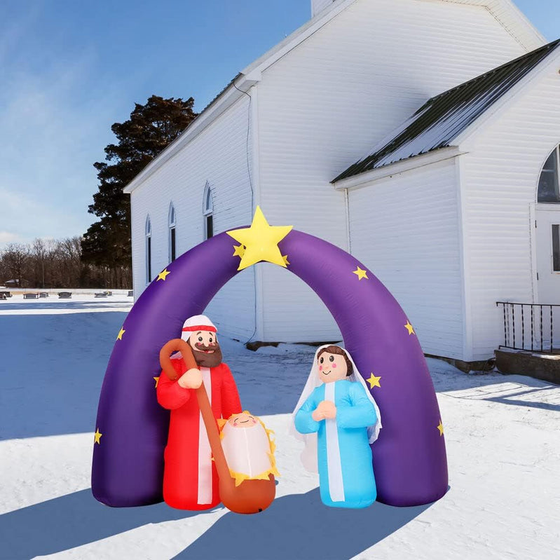 Farm 20ft. Tall Pre-Lighted Christmas Inflatable | Happy Snowman with RGB Lights and Storage Bag | Outdoor Holiday Amplified Holiday Celebration Party Decoration