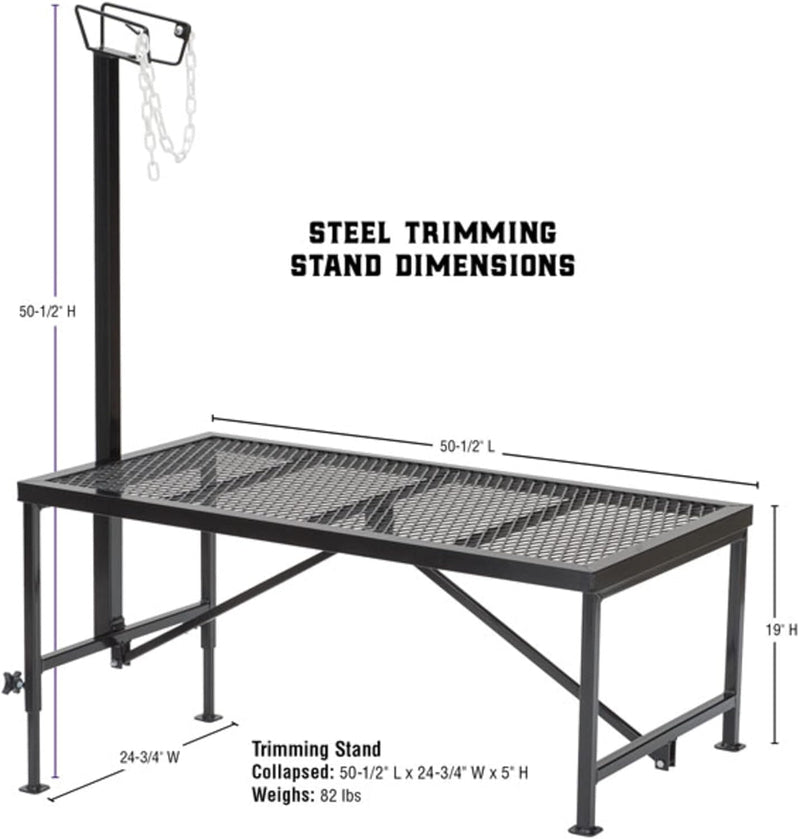 Weaver Leather Livestock Steel Trim Stand - Adjustable and Durable Trimming Stand for Sheep, Goats, and Other Livestock - Wire Headpiece Holds Animals in Place During Grooming, Black, 1 Ct (Pack of 1)