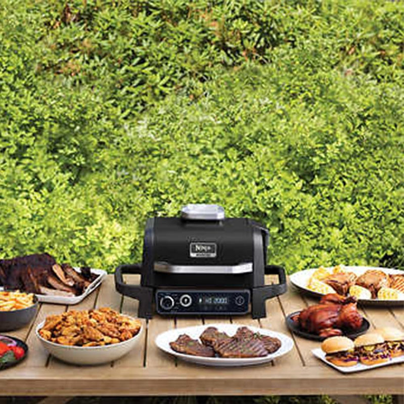 Professional Outdoor Grill and Smoker, Built-in Thermometer, 7-in-1 main grill, BBQ Smoker, Air Fryer, Bake, Bake, dehydrate, Grill, Firewood Pellet, Portable, electric (updated)