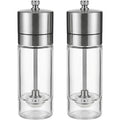 Ympxg Glasswell Manual Salt Pepper Grinder Set 6.5 in Clear Steel Pair - Product view