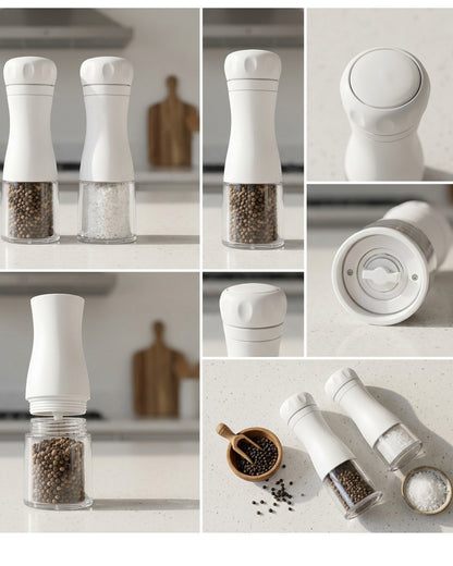 Ympxg Manual Ceramic Core Spice Grinder Set White 8 in