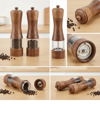 Ympxg Manual Pepper Salt Grinder Set Walnut 7.5 in Pair