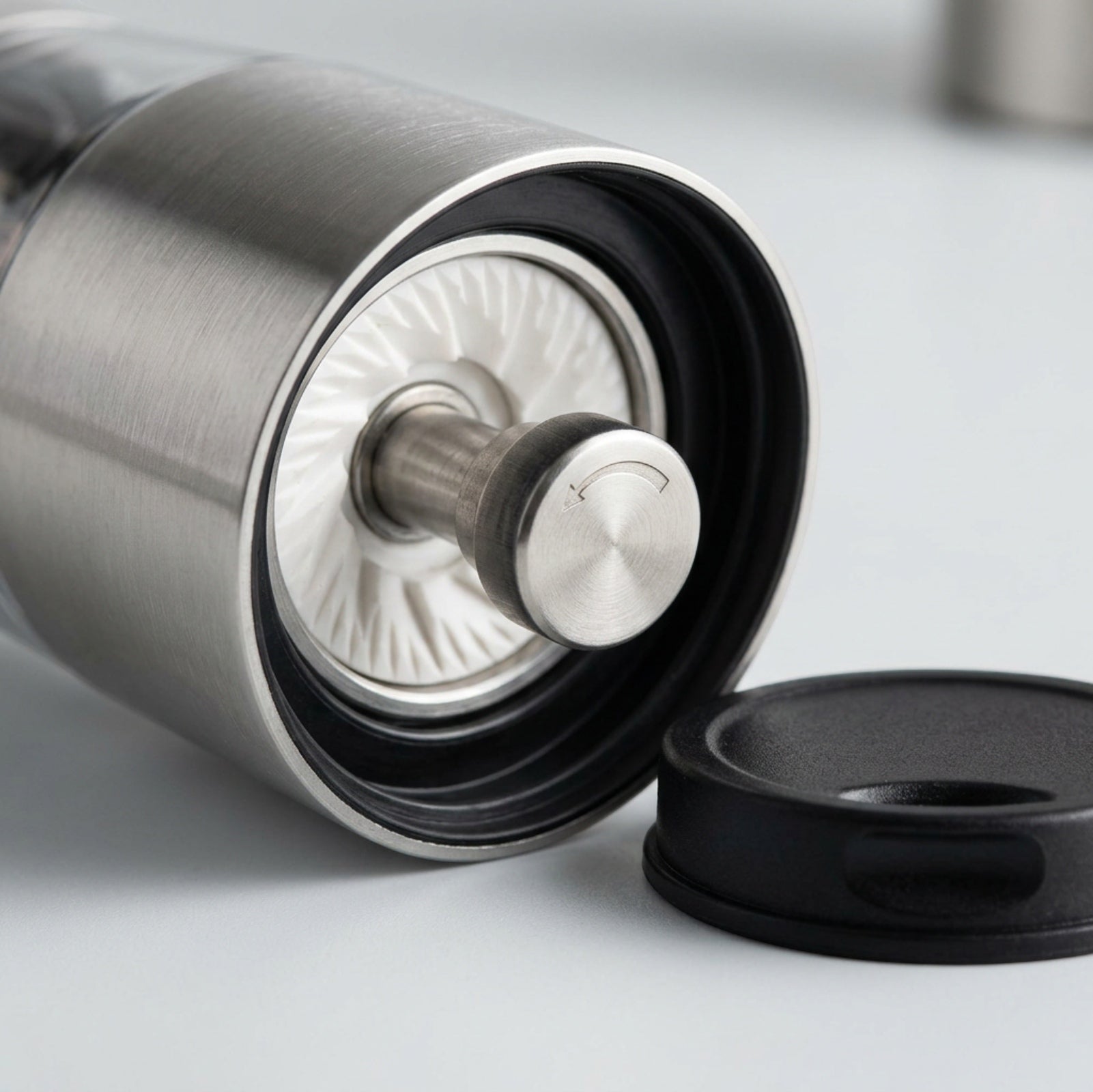 Ympxg Steelcrest Manual Salt Pepper Grinder Set 8.2 in Brushed Pair - Detail view