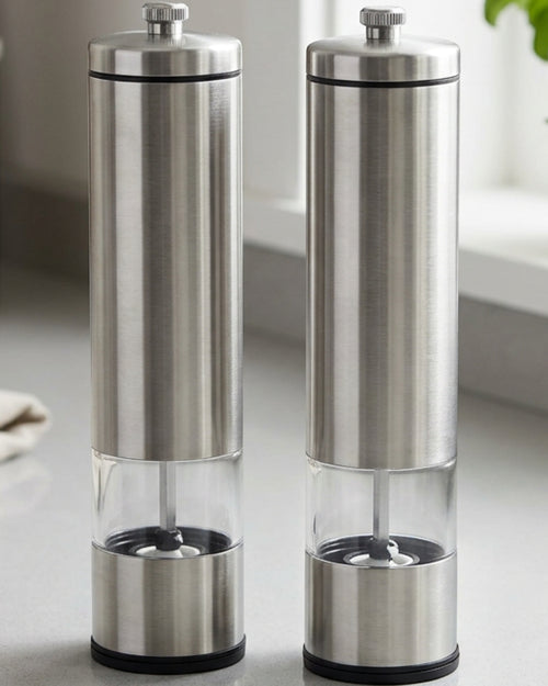 Ympxg Steelcrest Manual Salt Pepper Grinder Set 8.2 in Brushed Pair - Lifestyle view