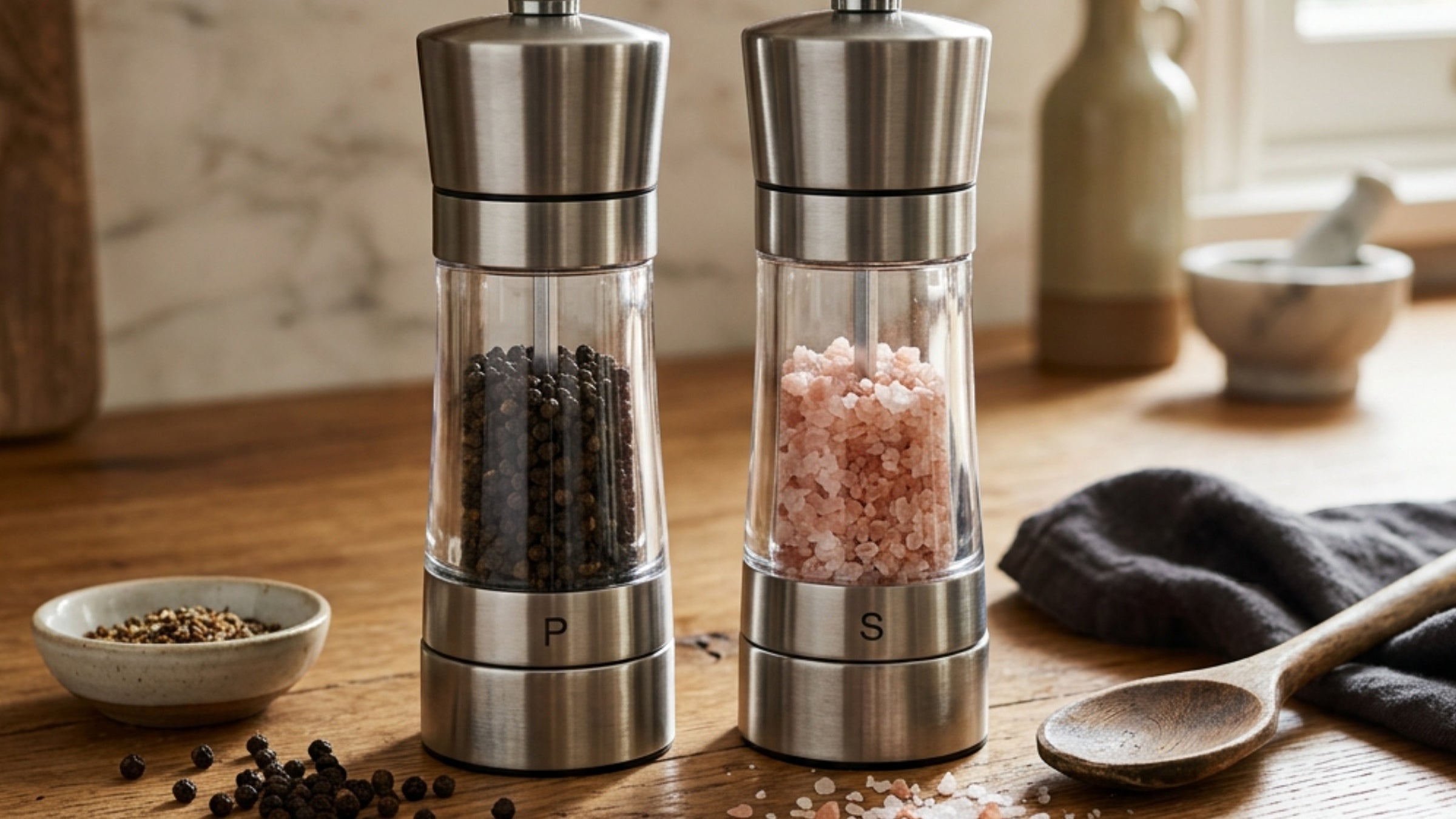 Ympxg manual pepper and salt grinder sets